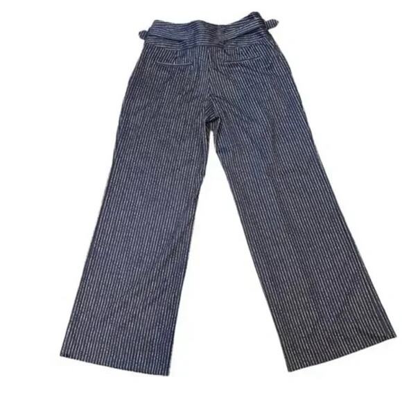 Ryegrass Wide Leg High Rise Pants Womens Sz 16 Navy Chalk Stripe Trousers NWT - Picture 2 of 8